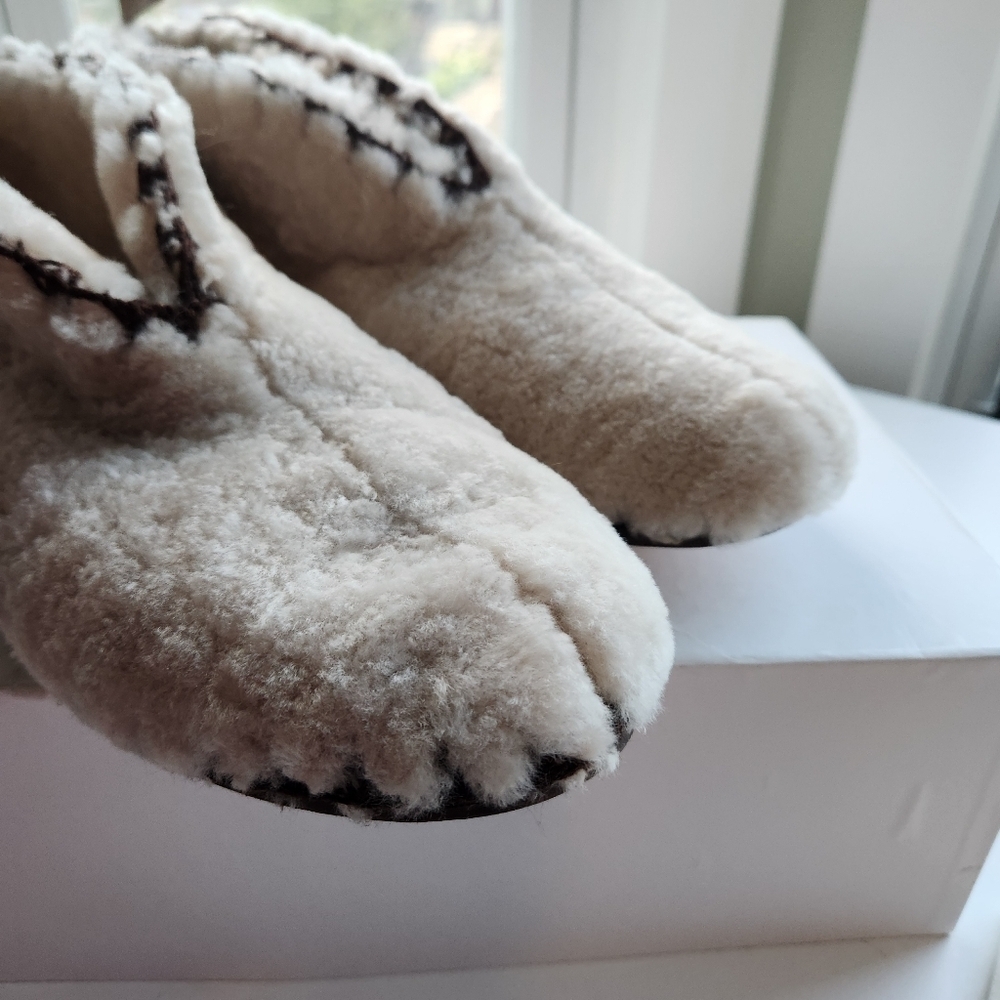 Bode Beige Greco Shearling Slippers size 46 BNWB (no lid) - Picture 6 of 13
